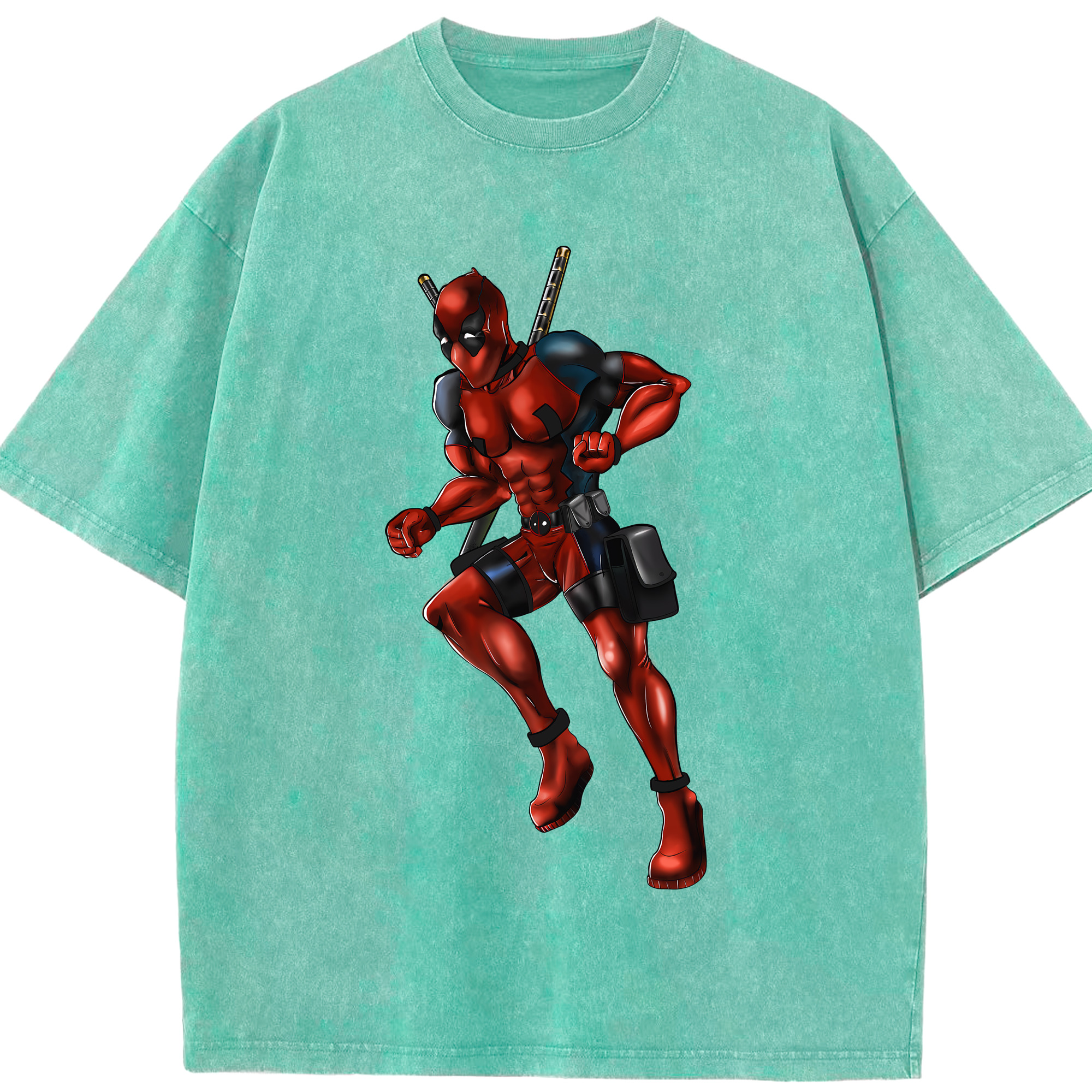 （画像用） Deadpool デッドプール 綿100% ヴィンテージ風 半袖Tシャツ（フロントプリント）